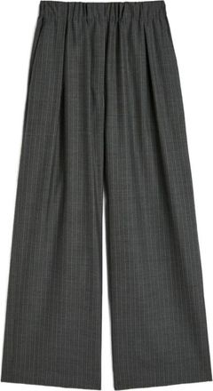 Jil Sander Wijde Broeken - Dames - Wijde Broeken - Grijs - S - Wol - Broeken