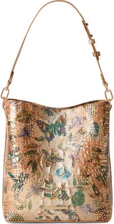 Brahmin Celina Croc Embossed Leather Bucket Bag in Hill Garden Melbourne at Nordstrom