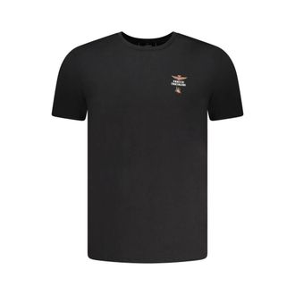 Aeronautica T-shirt met ronde hals - Heren - T-shirts - Zwart - L - Katoen - Tops