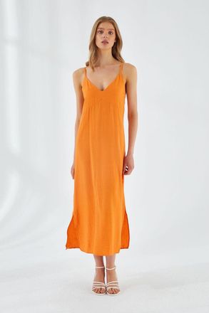 Mixray V-hals Split Midi-jurk