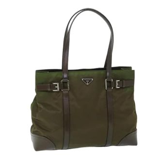 Prada Pre-owned Tote Bags, female, Green, Size: ONE SIZE Pre-owned Vintage Leather Tote Bag
