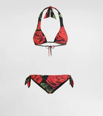 Dolce & Gabbana Triang Imb+slip Fioc - Woman Swimwear Multicolor 1
