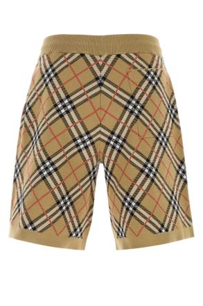 Burberry Mens Embroidered Knit Bermuda Shorts Sandipcheck Pantaloni Trousers