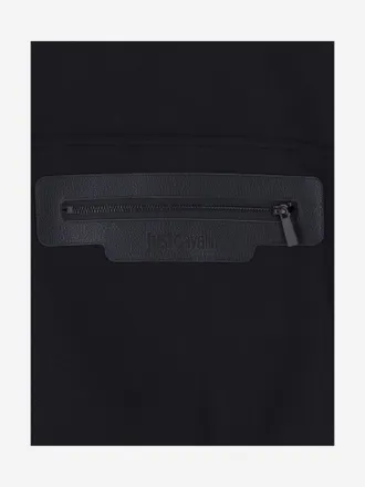 Just Cavalli Cotton Hooded Hoodie - Black