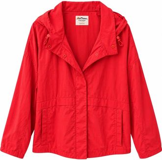 HFX Womens Nylon Water Resistant Lightweight Zip Front Windbreaker Jacket, Tomato