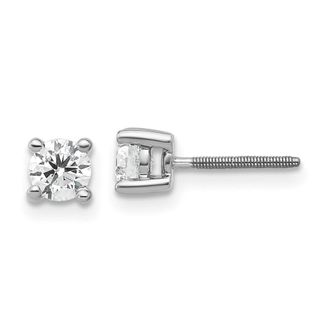 Diamond2Deal 14k Gold 1/2 ct Round Lab Grown Diamond Stud Earrings Screw Back VS Clarity, D-E Color