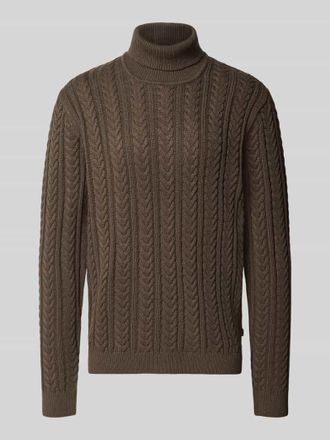 Jack & Jones Strickpullover mit Zopfmuster in Oliv, Größe XXL