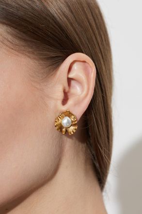 Cult Gaia Irisi Perla Mini Earrings, Womens, Gold