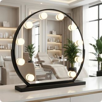 OEM Espejo De Maquillaje Negro Estilo Hollywood, 60 Cm, 10 Luces Led