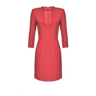 Pinko Dubbel Wollen Pak - Dames - Korte kleedjes - Rood - L - Wol - Kleedjes