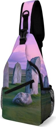 Generic The Ancient Stone Circle of Callanish Islands Unisex Shoulder Bags Casual Crossbody Chest Bag Sling Backpack for Hiking Cycling Travel