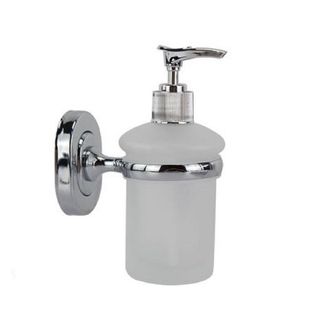 Trade Shop Trade Shop - Dispenser Portasapone Liquido Vetro Satinato Fissaggio A Parete Bagno 15cm 69181