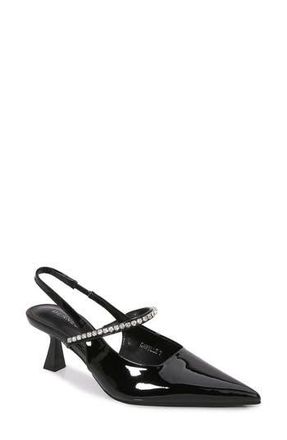 Berness Camille Rhinestone Pointed Toe Slingback Pump in Black at Nordstrom Rack, Size 7