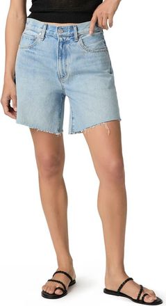 Paige Archie Raw Hem High Waist Mid Thigh Denim Shorts in Grand Tour at Nordstrom, Size 28