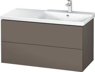 Duravit Duravit L-cube Mueble De Pared 1020mm, Profundidad 481, 2 Cajones, Apto Para P3 Comfort Art&iacute;culo 233410, Lavabo A La Derecha, Color: Flanela Gris Seda