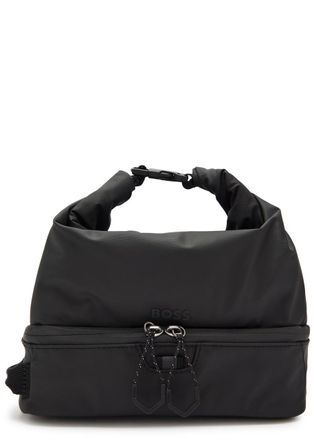 BOSS Boss Stenson Coated Faux Leather Washbag - Black - One Size