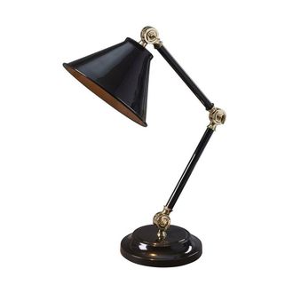 Netlighting Provence Element 1 Light Table Lamp Black Polished Brass E27 in Yellow