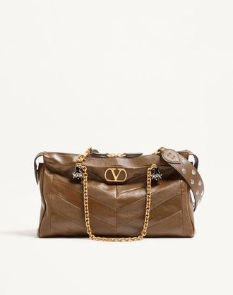 Valentino Garavani Valentino Garavani Panthea Shoulder Bag In Nappa Leather With Chevron Pattern Wo