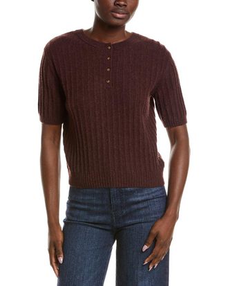 Naadam Coastal Cashmere Reversible Henley Sweater