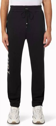Amiri Leopard Applique Sweatpants In Black