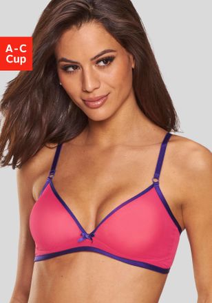 Vivance Bralette-BH VIVANCE Finja, Damen, Gr. 75, Cup C, pink (pink, blau), Mesh, Obermaterial: 80% Polyamid, 20% Elasthan, BHs Bralette-BH, ohne B&uuml;gel aus tr