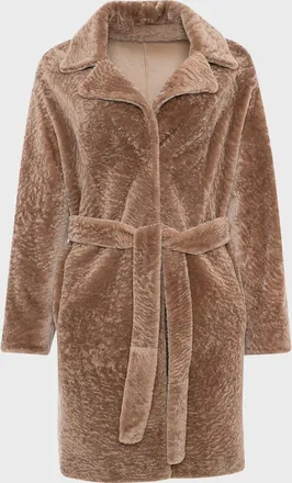 Gorski Reversible Lamb Shearling Belted Stroller Coat