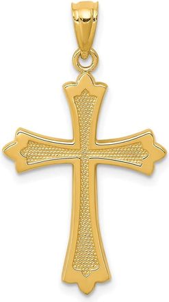 Diamond2Deal 14k Yellow Gold Budded Cross Pendant