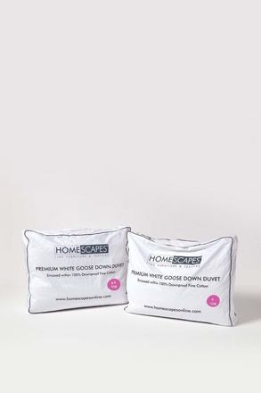 Homescapes Premium White Goose Down 13.5 Tog All Seasons Duvet | Size: Super King