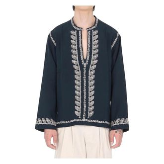 Isabel Marant Blusa in garza di cotone ricamata Cizalie - male - Isabel Marant - Casual Shirts - Black - M - Shirts