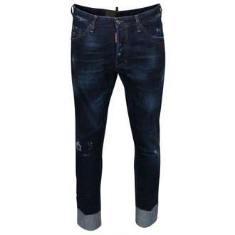 Dsquared2 Cool Guy Cropped Donkerblauwe Denim Broek