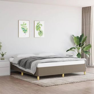 vidaXL Cama Sin Colch&oacute;n Tela Gris Taupe 160x200 Cm Vidaxl