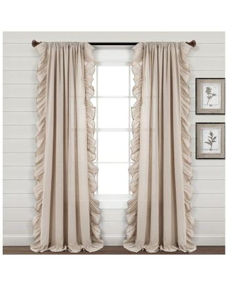 Lush Décor Lush Decor Linen Ruffle Window Curtain Single Panel