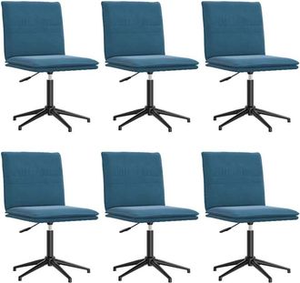 vidaXL Vidaxl - Sillas De Comedor 6 Unidades Terciopelo Azul