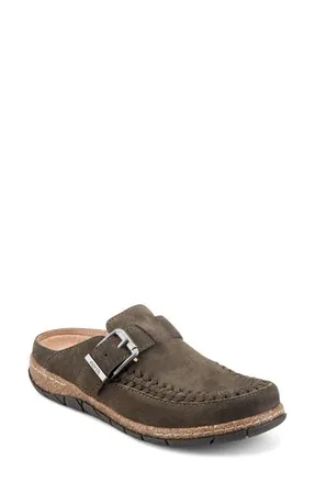 Earth Eileen Suede Clog in Dark Green at Nordstrom, Size 7.5