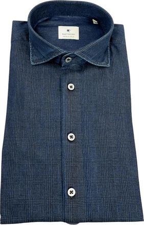 Bastoncino Slim Fit Gewassen Denim Print Shirt - Heren - Spijkeroverhemden - Blauw - 3XL - Denim - Overhemden