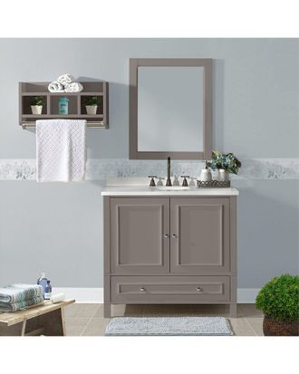 Alaterre Furniture Williamsburg 2Pc Wooden Bathroom Vanity Set
