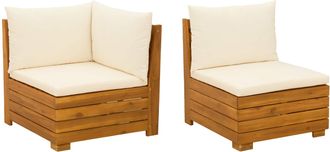 vidaXL Conjunto De Sof&aacute;s De Jard&iacute;n 2 Uds. 2 Plaza Vidaxl