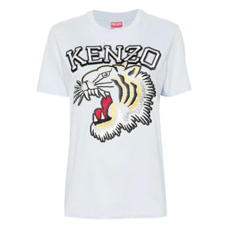 Kenzo Tiger Varsity Loose T-shirt - female - Kenzo - T-Shirts - Blue - S - Tops
