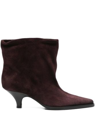 Elena Iachi Stivaletti W.G. in pelle scamosciata 50mm - Rosso