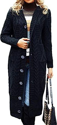 Cardigan Long Femme Tricoté - Manches Longues, Poches, Coupe Ample, Idéal Pour Automne/hiver, Style Décontracté Chic