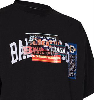 Balenciaga Mens T-Shirt Bumper Stickers Black Cotton T-Shirts And Polos