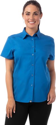 Chef Works Womens Universal Cook Shirt Button, Blue, X-Large