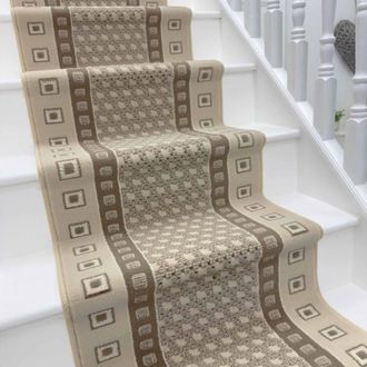 Runrug Stair Runner Carpet for Staircases - Soft & Comfy, 9mm - Caesar in Beige | Size: 60 cm x 480 cm