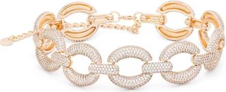 Self Portrait crystal link choker - Gold