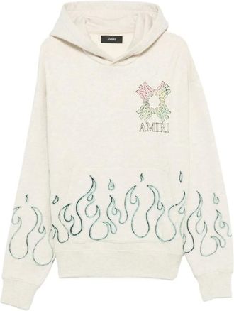 Amiri Hoodies & sweatvesten, Heren, Beige, M, Katoen, MA Quad Flames Oversized Hoodie