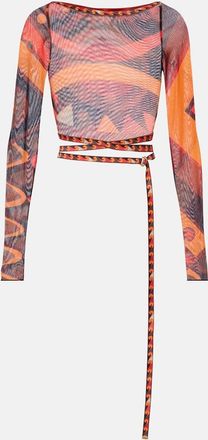 Pucci Top cropped Vivara in tulle