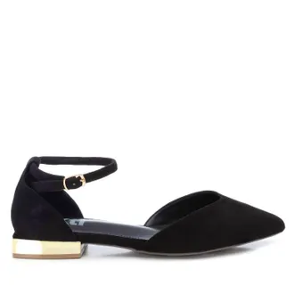 Xti Womens Suede Pointy Toe Ballet Flats In Black