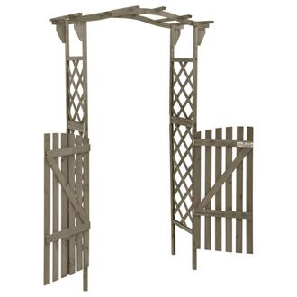 Berkfield Home Pergola with Gate 116x40x204 cm Grey Solid Firwood | Size: 116 x 40 x 204 cm