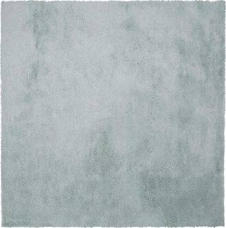 Beliani Beliani - Alfombra Verde Menta 200 X 200 Cm Poli&eacute;ster Hecho A Mano Pelo Largo Evren
