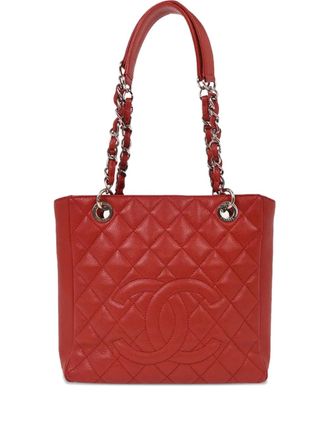 Chanel 2011 quilted chain petite tote bag - women - Caviar Leather - One Size - Red